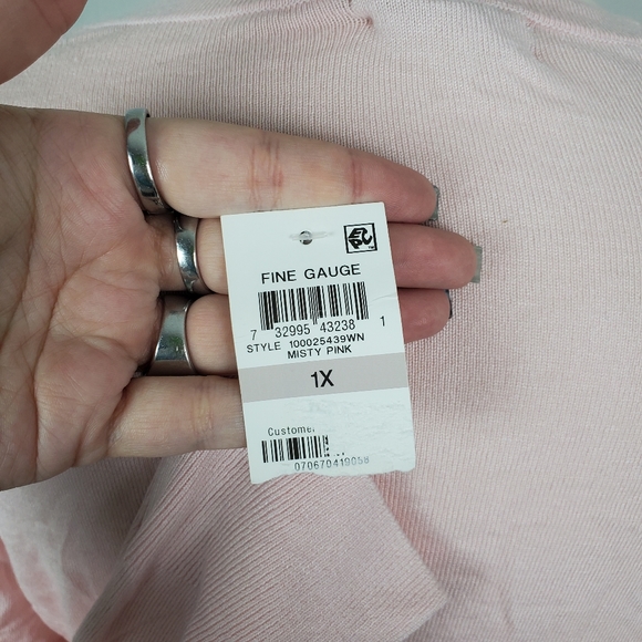 Plus Size Misty Pink Charter Club Cardigan - Picture 3 of 4